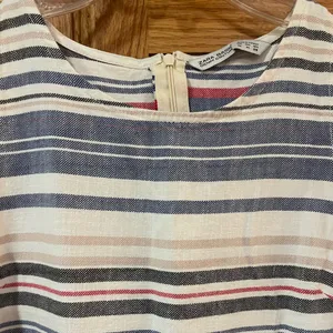 ZARA Basic Denim Couture Boho Beachy Coastal Cruise Striped‎ Dress Size Medium thumbnail 3