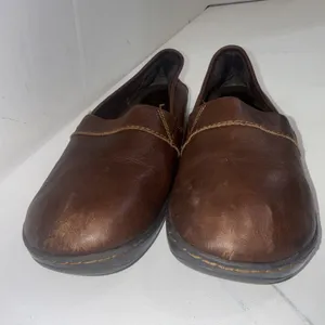 B.O.C. BOC Slip On Brown Leather Nature Boho Loafer Clogs Shoes Women's Size 11 thumbnail 3