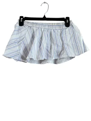 Women's Olive Scent White & Blue Striped Mini Skirt M thumbnail 8