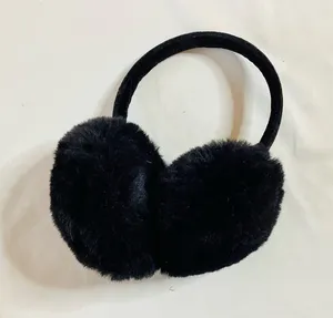 Aspen Black Faux Fur Earmuffs thumbnail 1