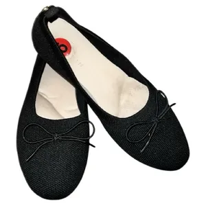 Black Ballet Flats with Bow. New Size 6 thumbnail 1