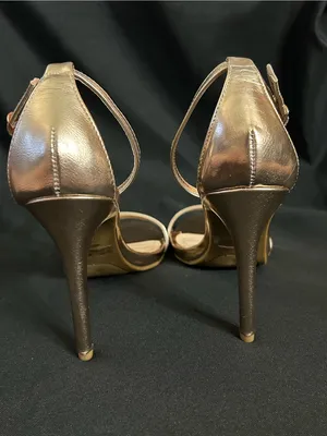 Lulu's Rose Gold Strappy Ankle-Strap Spiked Heels SZ 8.5 thumbnail 8