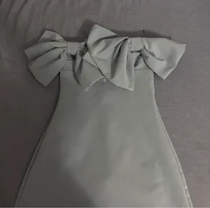 ZARA Strapless Blue Dress thumbnail 4