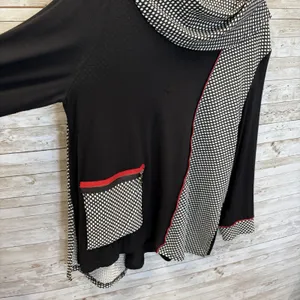 Moonlight Womens L Tunic Top Art To Wear Polka Dot High Low Lagenlook Made USA thumbnail 3
