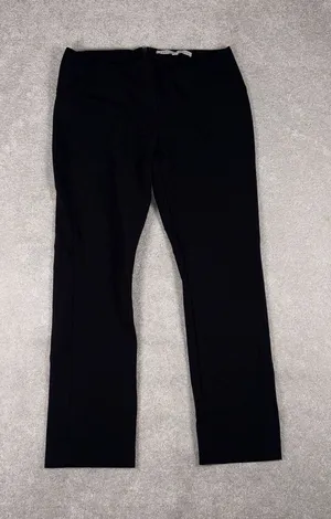 veronica beard black slim leg cropped pants size 8 back seam‎ thumbnail 1