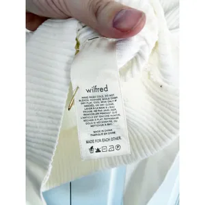 Wilfred Aritzia All Tied Up Short Sleeve Ribbed Cropped White Wrap Sweater thumbnail 5