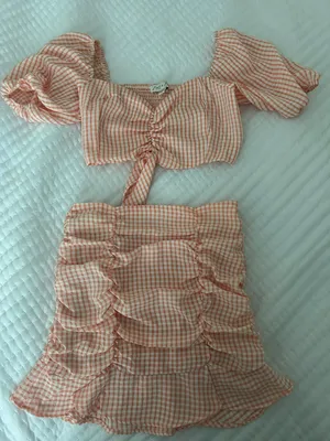 She + SK Gingham set Orange thumbnail 1