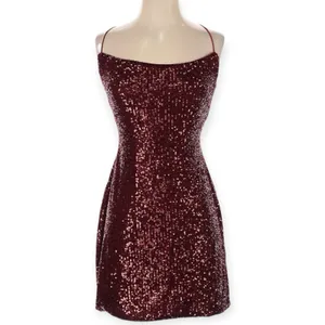NWOT Mac Duggal 26479 Burgundy Red Cocktail Mini Dress Sequin Backless Size 8 thumbnail 3