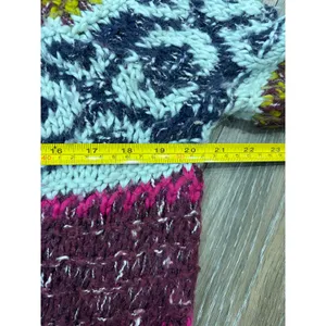 Free People Fair Isle Sweater Large Chunky Knit Boho Cozy Winter thumbnail 6