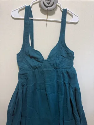 Listicle Teal-Green Midi Dress with Wide Straps thumbnail 2