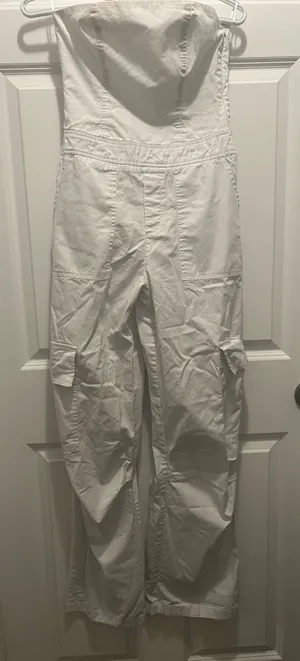 ZARA Strapless Jumpsuit Cargo thumbnail 1
