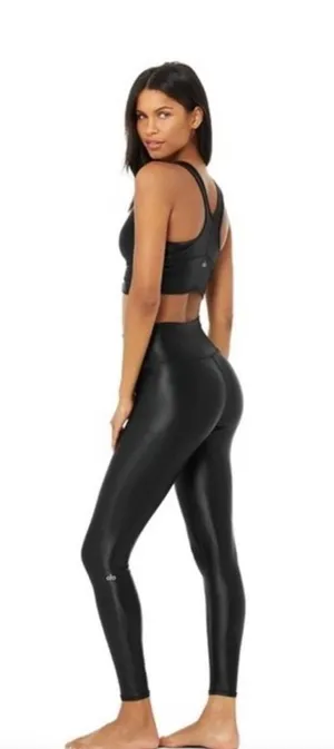 ALO Yoga Shine 7/8 High Waist Leggings in Shiny Liquid Gloss Black‎ Size Small thumbnail 1