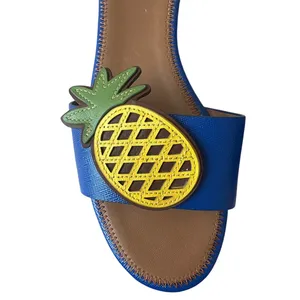 Tory Burch‎ Pineapple Accent Slide Sandals Blue Size 7 thumbnail 4