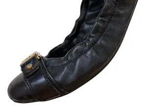 Tory Burch Leather Ambrose Ballet Flats Black Size 7 thumbnail 4