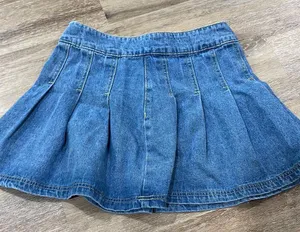 Denim Pleated Skirt 14.5 in length thumbnail 1