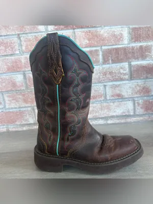 Justin Gypsy Raya Cowboy Boots Western Women’s 7 Country Brown Teal Cowgirl thumbnail 5