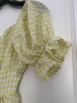 Mable Gingham Plaid Ruffled Romper thumbnail 4