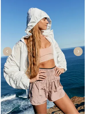 FREE PEOPLE The Way Home Moonligt Mauve Pink Smocked High-Waist Shorts Medium thumbnail 1