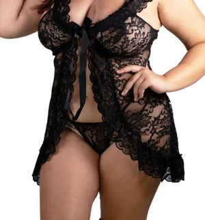 Purple Lace Chemise Babydoll XL thumbnail 7