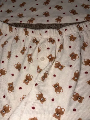 Teddy bear lounge pajama set White Size M thumbnail 2