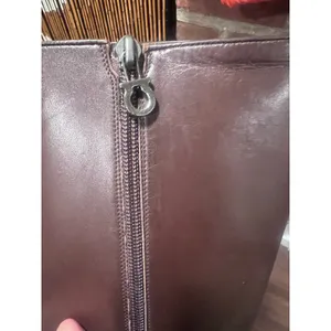 Salvatore Ferragamo Vintage Brown Leather Knee High Stiletto Boots Made Italy US 7 thumbnail 12