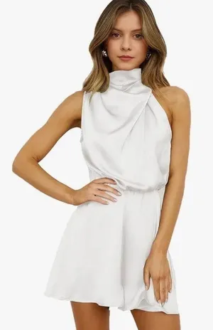 Amazon White Satin Romper thumbnail 1