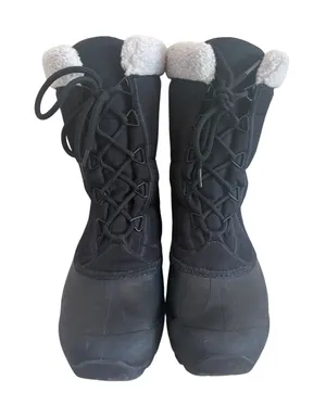 SOREL Cumberland Black Insulated Snow Winter Boots Size 8‎ Shearling Lace Up thumbnail 1