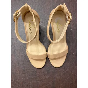 Lulus Nude Ankle Strap Block Heel Sandals Size 7 Minimalist Neutral Heels Formal thumbnail 10