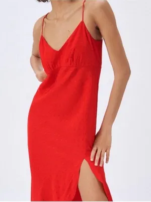 Red Midi Dress without tags thumbnail 3