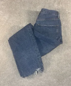 agolde feel‎ good jamie jeans button raw hem distressed 26 thumbnail 1