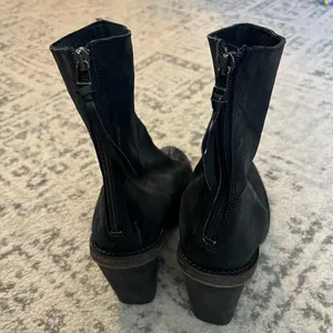 Free People Black Leather Ankle Boots thumbnail 4