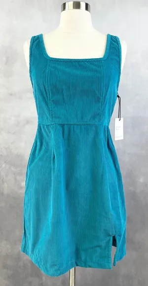 Japna Womens Corduroy Mini Dress Medium Pinafore Y2K‎ Cottage Indie Preppy Twee thumbnail 1