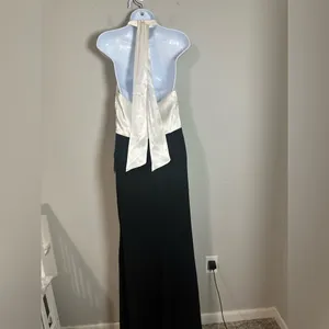 Betsy‎ & Adam Women's Flower-Trim Sleeveless Gown BLACK WHITE NWT SIZE 8 thumbnail 6