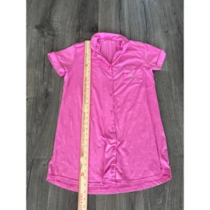 Juicy Couture Pink Rhinestone Logo Button Down Sleep Shirt Nightgown Small thumbnail 6