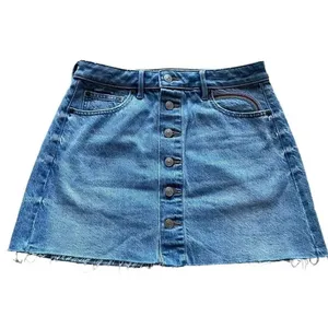 NWOT American Eagle Rainbow Button Down Blue A-Line Women’s Skirt SZ 6 #1314 thumbnail 2