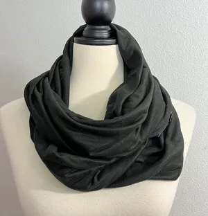 Beyond Yoga One Size Black Infinity Scarf / Shawl with Zipper Pocket thumbnail 1