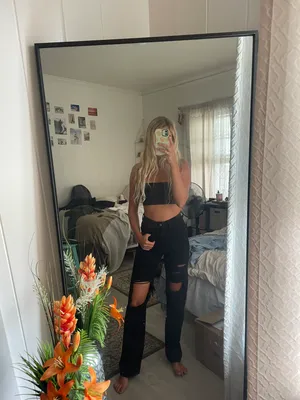 Black Rip Flare Jeans Size 25 thumbnail 5