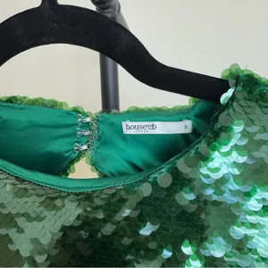 HOUSE‎ OF CB 'Belle' Pine Green Sequin Maxi Dress NWOT size S thumbnail 12