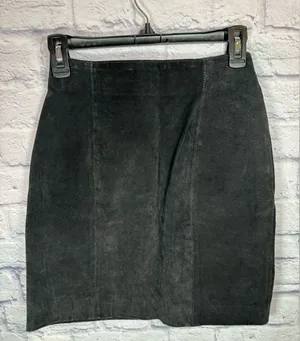 Vintage Wilsons Suede Leather Black Mini Skirt Women’s size 4‎ thumbnail 1