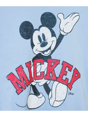 Junk Food Mickey Mouse Wave Graphic Baby Tee Blue Disney NWT Size Large thumbnail 3
