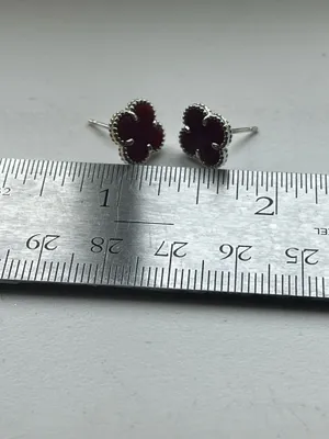 Anthropologie Sterling black clover studs thumbnail 4