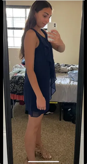 Navy Blue Shift Dress Size M thumbnail 6