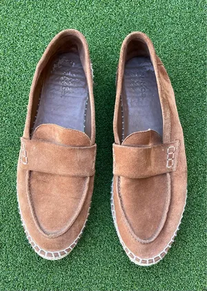 Vince Daria Espadrille Loafer Women's 9 M Brown Suede Slip On Shoe Casual thumbnail 1