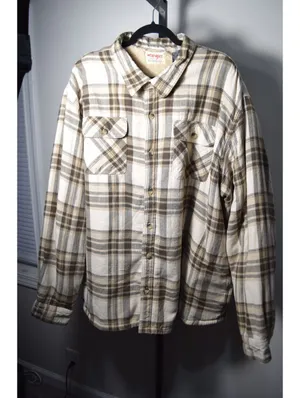 Wrangler Authentics Plaid Sherpa Lined Flannel Shirt Jacket Men's 3XL thumbnail 5