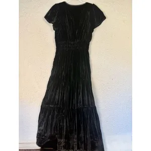 Dear John Dress Womens‎ Small Black Maxi Velvet Smocked Witchy Goth Whimsygoth thumbnail 2