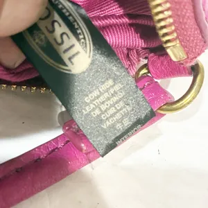 Fossil Erin Fuschia Pebbled Leather Bag‎ Top Zip Multi-Pocket Crossbody Bag thumbnail 4
