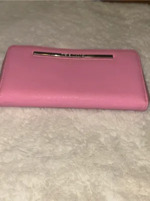Steve Madden Wallet bubble gum Pink silver Zipper wallet Wristlet cardholder thumbnail 2