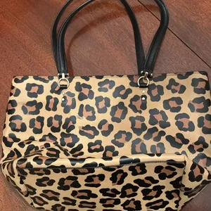 PRICE DROP Coach Town Car Ocelot Leopard Print Tote Leather Tan, Brown & Black thumbnail 13