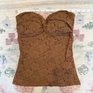 Vintage XOXO Y2K Twist Knot All Lace‎ Tube Top Medium Chocolate Brown 90s Indie thumbnail 4