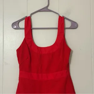 Maeve Anthropologie Red Scoop Neck Mini Dress Sleeveless Sz 2 Romantic, Feminine thumbnail 4